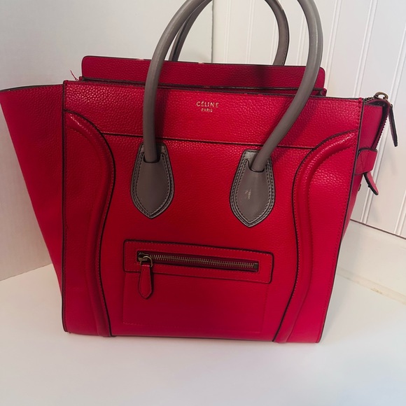 Vibrant Red and Gray Tote - Picture 1 of 4